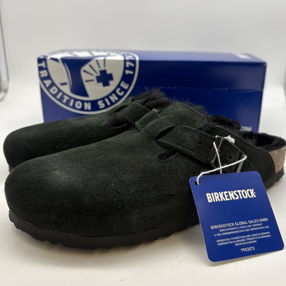 Birkenstock Boston VL Shearilng Suede Leather Black # 0259883